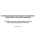 Cover page: Creating science-driven computer architecture: A new path to scientific 
leadership