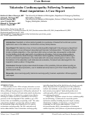 Cover page: Takotsubo Cardiomyopathy Following Traumatic  Hand Amputation: A Case Report