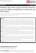 Cover page: Modelling adult Aedes aegypti and Aedes albopictus survival at different temperatures in laboratory and field settings