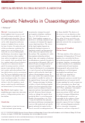 Cover page: Genetic Networks in Osseointegration