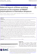 Cover page: Balanced impacts of fitness and drug pressure on the evolution of PfMDR1 polymorphisms in Plasmodium falciparum