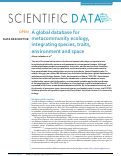 Cover page: A global database for metacommunity ecology, integrating species, traits, environment and space