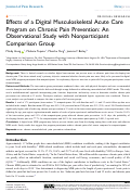 Cover page: Effects of a Digital Musculoskeletal Acute Care Program on Chronic Pain Prevention: An Observational Study with Nonparticipant Comparison Group