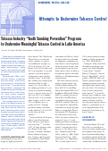 Cover page: Attempts to undermine tobacco control: tobacco industry "youth smoking prevention" programs to undermine meaningful tobacco control in Latin America.