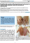 Cover page: Hand-foot skin reaction with primarily dorsal involvement in a patient with metastatic renal cell carcinoma on cabozantinib