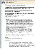 Cover page: The Prevalence and Overlap of Interstitial Cystitis/Bladder Pain Syndrome and Chronic Prostatitis/Chronic Pelvic Pain Syndrome in Men: Results of the RAND Interstitial Cystitis Epidemiology Male Study