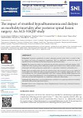 Cover page: The impact of stratified hypoalbuminemia and dialysis on morbidity/mortality after posterior spinal fusion surgery: An ACS-NSQIP study