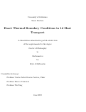 Cover page: Exact Thermal Boundary Conditions in 1d Heat Transport