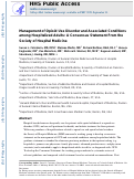 Cover page: Management of opioid use disorder and associated conditions among hospitalized adults: A Consensus Statement from the Society of Hospital Medicine.