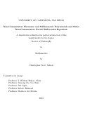 Cover page: Non-commutative harmonic and subharmonic polynomials and other non-commutative partial differential equations
