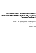 Cover page: Demonstration of Datacenter Automation Software and Hardware (DASH) at the California Franchise Tax Board