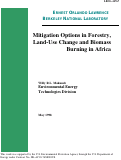 Cover page: Mitigation Options in Forestry, Land-Use, Change and Biomass Burning in 
Africa