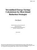 Cover page: Streamlined energy-savings calculations for heat-island reduction 
strategies