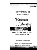 Cover page: Teacher Lectures Given at UCRL During Summer of 1956