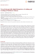 Cover page: Toward interpretable digital biomarkers of walking and reaching in Parkinsons disease.