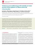 Cover page: Ischaemic preconditioning preferentially increases protein S-nitrosylation in subsarcolemmal mitochondria