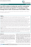 Cover page: Can HIV incidence testing be used for evaluating HIV intervention programs? A reanalysis of the Orange Farm male circumcision trial (ANRS-1265)