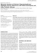 Cover page: Molecular analysis of pediatric oligodendrogliomas
