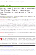 Cover page: Posttraumatic Stress Disorder Is Associated With Elevated Risk of Incident Stroke and Transient Ischemic Attack in Women Veterans.