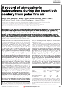 Cover page: A record of atmospheric halocarbons during the twentieth century from polar firn air