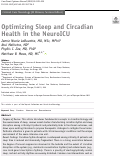 Cover page: Optimizing Sleep and Circadian Health in the NeuroICU
