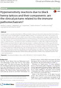 Cover page: Hypersensitivity reactions due to black henna tattoos and their components: are the clinical pictures related to the immune pathomechanism?