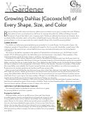 Cover page of Growing Dahlias (Cocoxochitl) of Every Shape, Size, and Color