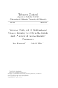 Cover page: Voices of Truth, vol. 2: Multinational Tobacco Industry Activity in the Middle East: A review of Internal Industry Documents