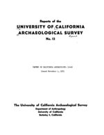 Cover page: Papers on California Archaeology: 13-16
