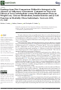 Cover page: Findings from Diet Comparison Difficult to Interpret in the Absence of Adherence Assessment. Comment on Tricò et al. Effects of Low-Carbohydrate versus Mediterranean Diets on Weight Loss, Glucose Metabolism, Insulin Kinetics and β-Cell Function in Morbidly Obese Individuals. Nutrients 2021, 13, 1345