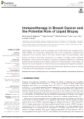 Cover page: Immunotherapy in Breast Cancer and the Potential Role of Liquid Biopsy