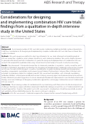 Cover page: Considerations for designing and implementing combination HIV cure trials: findings from a qualitative in-depth interview study in the United States