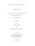 Cover page: Essays on Public and Development Economics