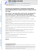 Cover page: Psychosocial Characteristics of Transgender Youth Seeking Gender-Affirming Medical Treatment: Baseline Findings From the Trans Youth Care Study.