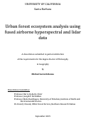 Cover page: Urban forest ecosystem analysis using fused airborne hyperspectral and lidar data