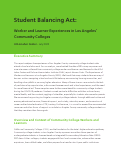 Cover page: Student Balancing Act: Worker and Learner Experiences in Los Angeles’ Community Colleges