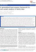 Cover page: A generalized least-squares framework for rare-variant analysis in family data