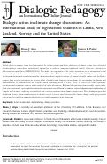 Cover page: Dialogic action in climate change discussions: An international study of high school students in China, New Zealand, Norway and the United States