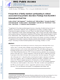 Cover page: Perspectives of family members participating in cultural assessment of psychiatric disorders: Findings from the DSM-5 International Field Trial