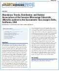Cover page: Abundance Trends, Distribution, and Habitat Associations of the Invasive Mississippi Silverside (<em>Menidia audens</em>) in the Sacramento–San Joaquin Delta, California, USA