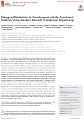 Cover page: Nitrogen Metabolism in Pseudomonas putida: Functional Analysis Using Random Barcode Transposon Sequencing