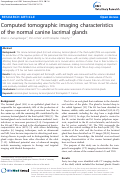 Cover page: Computed tomographic imaging characteristics of the normal canine lacrimal glands