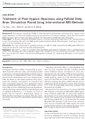 Cover page: Treatment of Post-Hypoxic Myoclonus using Pallidal Deep Brain Stimulation Placed Using Interventional MRI Methods