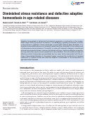Cover page: Diminished stress resistance and defective adaptive homeostasis in age-related diseases.