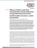 Cover page: Efficacy of dietary odd-chain saturated fatty acid pentadecanoic acid parallels broad associated health benefits in humans: could it be essential?