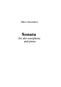 Cover page: Sonata for alto saxophone and piano