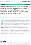 Cover page: Determinants of comprehensive knowledge on mother-to-child transmission of HIV and its prevention among childbearing women in Rwanda: insights from the 2020 Rwandan Demographic and Health Survey