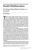 Cover page: Stealth Multilateralism: U.S. Foreign Policy Without Treaties-or the Senate