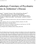 Cover page: Neuropathologic Correlates of Psychiatric Symptoms in Alzheimer's Disease.