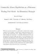 Cover page: Commodity Money Equilibrium in a Walrasian Trading Post Model: An Elementary Example